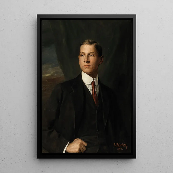 Portrait Painting of Hans Johann Nepomuk Reithoffer - Richard Bitterlich — framed artwork on a wall