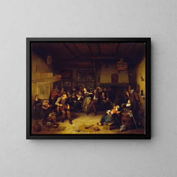 Danse dans un cottage - Richard Brakenburgh — gerahmtes Bild an der Wand