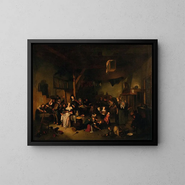 Szene in der Taverne - Richard Brakenburgh — gerahmtes Bild an der Wand
