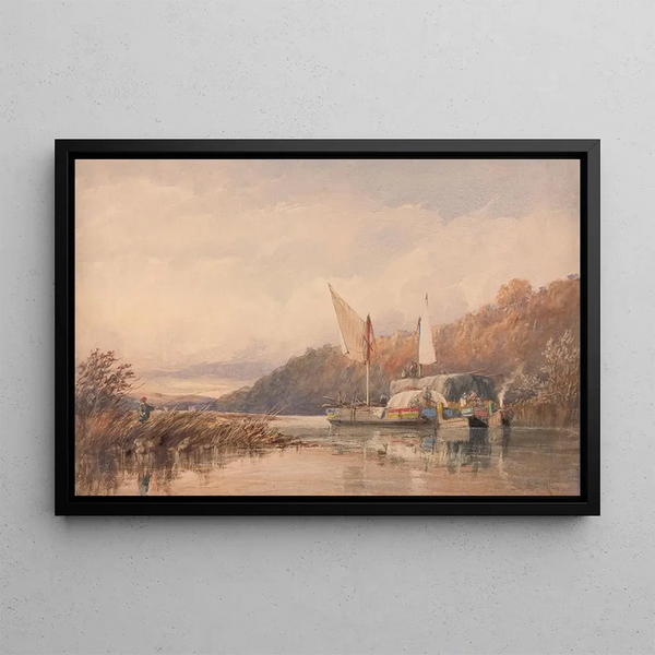 Richard Henry Nibbs - Hay and Log Barges on the Conway.webp