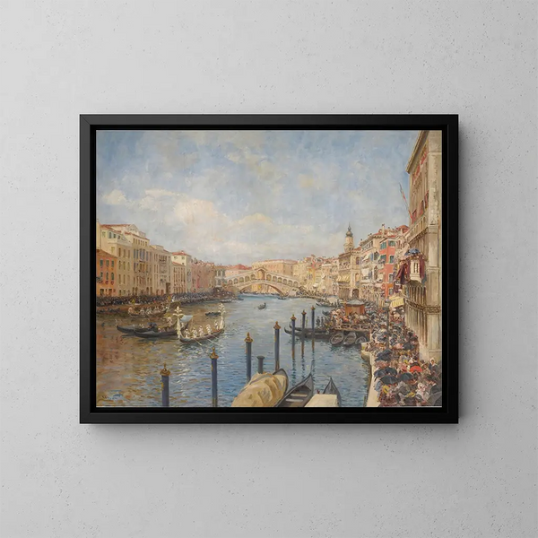 Ansicht von Venedig während des Karnevals - Richard Lips — gerahmtes Bild an der Wand