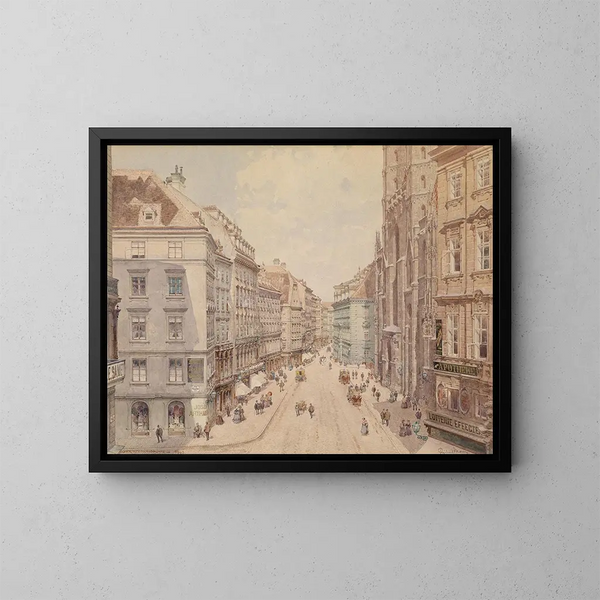 Wien, der Stephansplatz - Richard Moser — gerahmtes Bild an der Wand