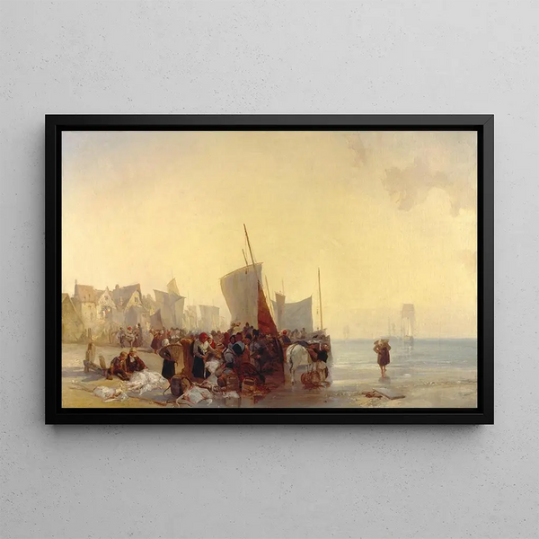 Markt für Fische - Richard Parkes Bonington — gerahmtes Bild an der Wand
