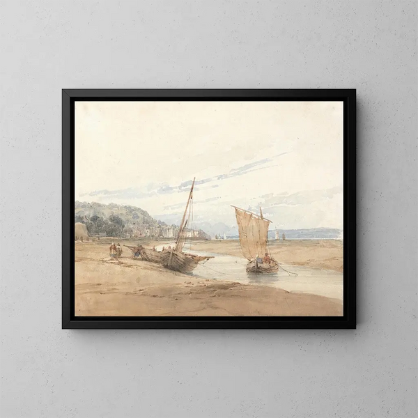 vicino a Honfleur - Richard Parkes Bonington — quadro incorniciato alla parete
