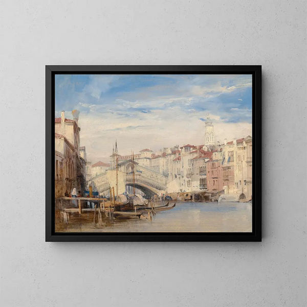 Le Rialto à Venise - Richard Parkes Bonington — quadro incorniciato alla parete
