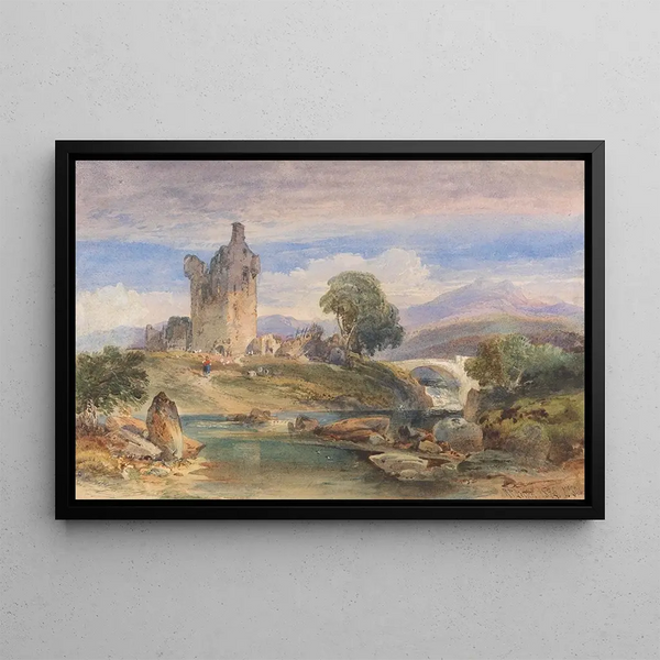 Richard Principle Leitch - Landscape with Ruined Castle on the Esk.webp