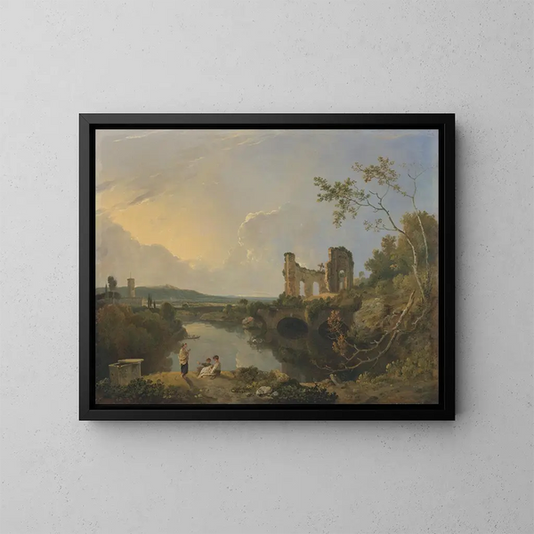 Paesaggio italiano al mattino - Richard Wilson — quadro incorniciato alla parete