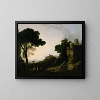 Richard Wilson - Landscape Capriccio with Tomb of the Horatii and Curiatii and the Villa of Maecenas at Tivoli.webp