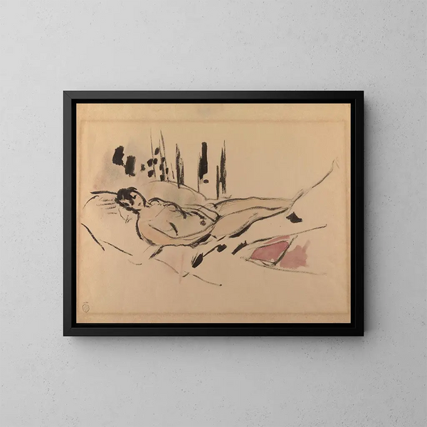 Nu allongé - Rik Wouters — gerahmtes Bild an der Wand