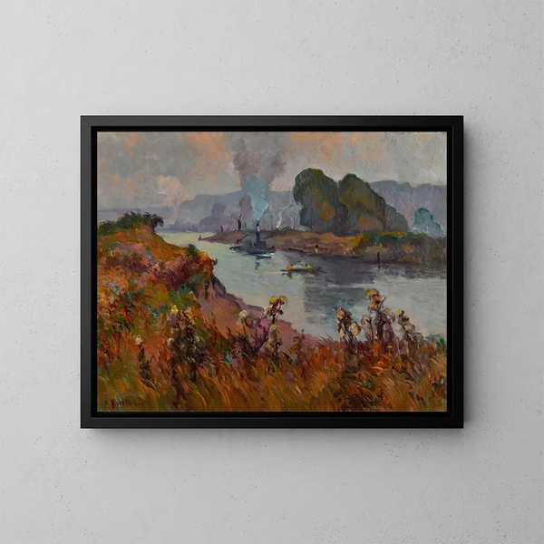 Ufer der Seine - Robert Antoine Pinchon — gerahmtes Bild an der Wand