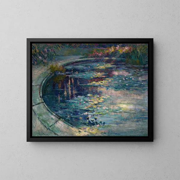 Le bassin aux nymphéas au jardin des plantes de Rouen - Robert Antoine Pinchon — gerahmtes Bild an der Wand