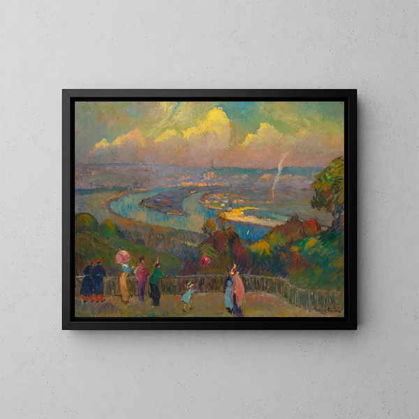 Rouen, die Seine, Aussicht von den Höhen von Caudebec - Robert Antoine Pinchon — gerahmtes Bild an der Wand