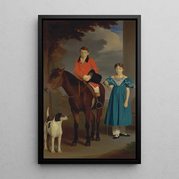 John Gubbins Newton and his sister Mary Newton - Robert Burnard — framed artwork on a wall