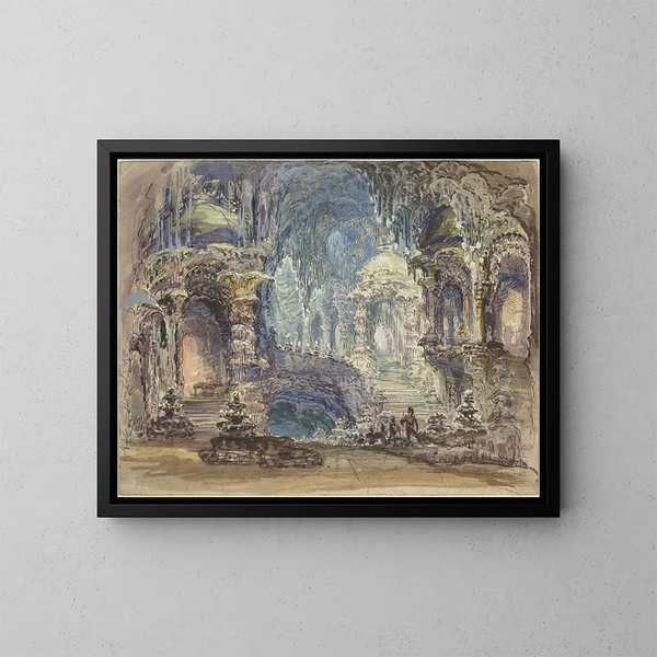 Pavillons fantastiques dans une grotte - Robert Caney — gerahmtes Bild an der Wand