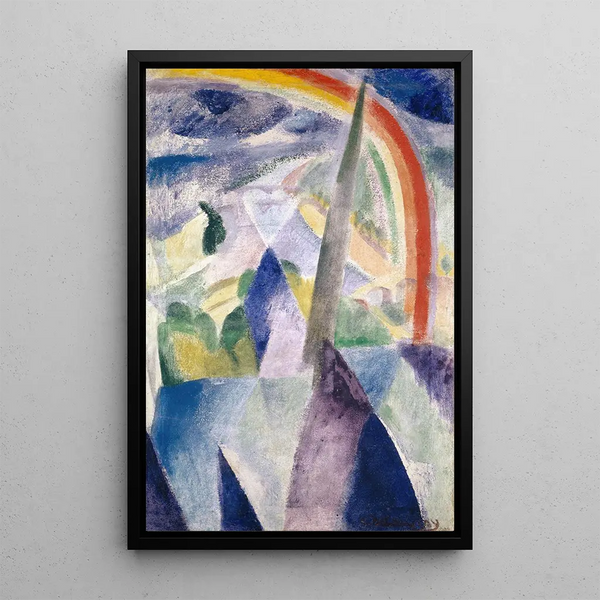 La flèche de Notre-Dame Vue de Paris Notre-Dame - Robert Delaunay — framed artwork on a wall