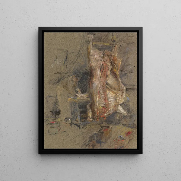 Robert Frederick Blum - A Slaughtered Ox In A Butchers Shop.webp
