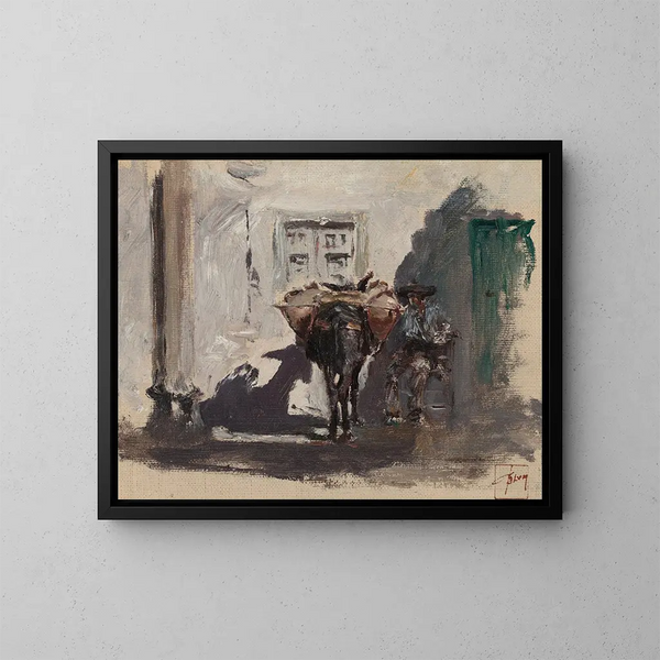 Muletier spanisch - Robert Frederick Blum — gerahmtes Bild an der Wand
