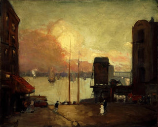 Cumulus-Wolken über dem East River - Robert Henri — Ansicht des Kunstwerks