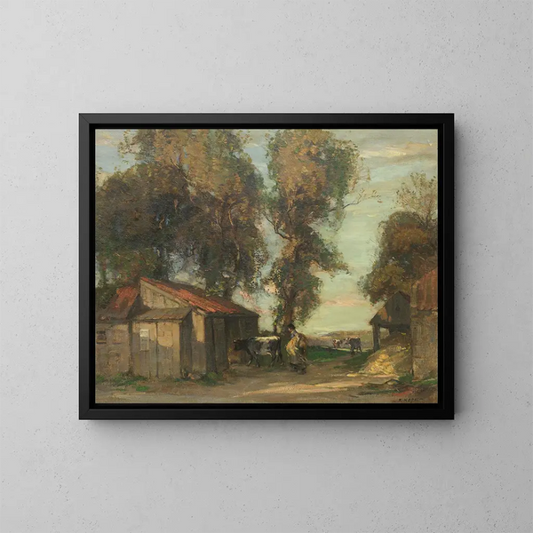 Eine Hofszene - Robert Hope — gerahmtes Bild an der Wand