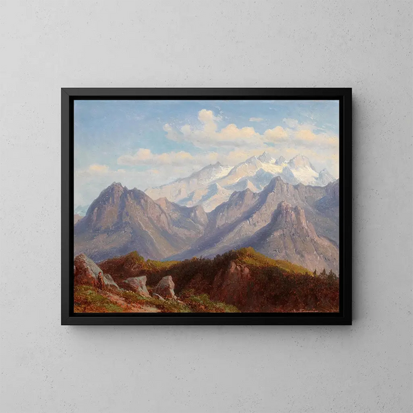 Vue du Schafberg sur le Dachstein - Robert Kummer — gerahmtes Bild an der Wand