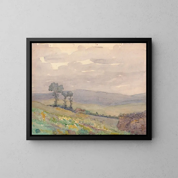 Paesaggio con tre alberi - Robert Polhill Bevan — quadro incorniciato alla parete