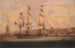 Ein Kriegsschiff der Roten Flotte verlässt den Ankerplatz von Tail of the Bank an der Clyde - Robert Salmon — Ansicht des Kunstwerks