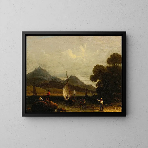 Fischer bei der Arbeit - Robert Salmon — gerahmtes Bild an der Wand