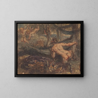 Robert Smirke - Pan Spying From Behind a Tree at Putti Shooting Arrows.webp