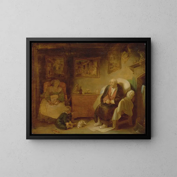 Die sieben Altersstufen des Menschen, Zweite Kindheit - Robert Smirke — gerahmtes Bild an der Wand