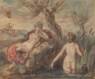 Robert Smirke - Two Women Enjoying Their Time by a Stream.webp