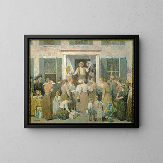 Die Auktion - Robert Spencer — gerahmtes Bild an der Wand