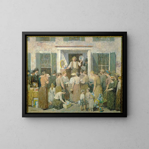 Die Auktion - Robert Spencer — gerahmtes Bild an der Wand