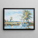 Figuren in einem Boot mit einer weiten Landschaft im Hintergrund - Robert Thorne Waite — gerahmtes Bild an der Wand