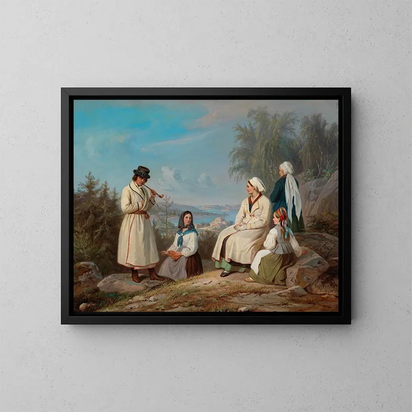 Die Landbevölkerung von Kurkijoki - Robert Wilhelm Ekman — gerahmtes Bild an der Wand