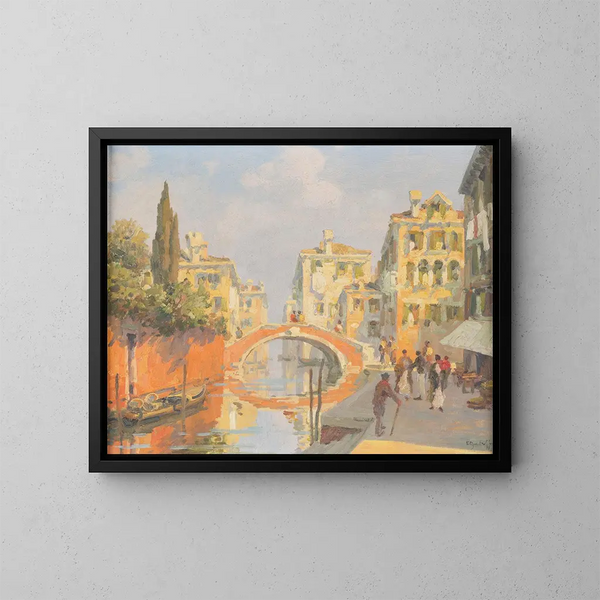 Kanal in Venedig - Roberto Iras Baldessari — gerahmtes Bild an der Wand