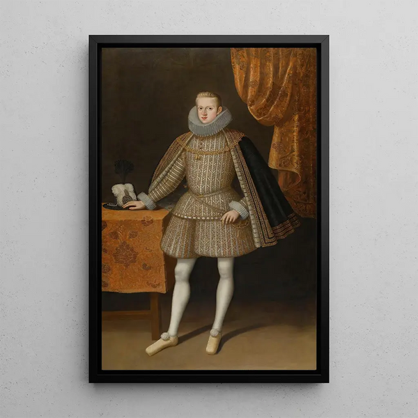 Portrait Painting of Philip IV of Spain - Rodrigo de Villandrando — framed artwork on a wall