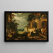 Landschaft mit Ruinen, Vieh und Hirschen - Roelant Savery — gerahmtes Bild an der Wand