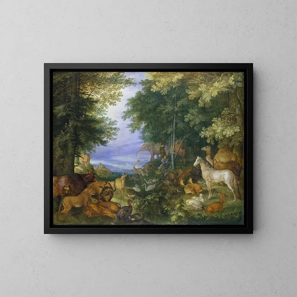 Orphée charmant les animaux avec sa musique - Roelant Savery — gerahmtes Bild an der Wand