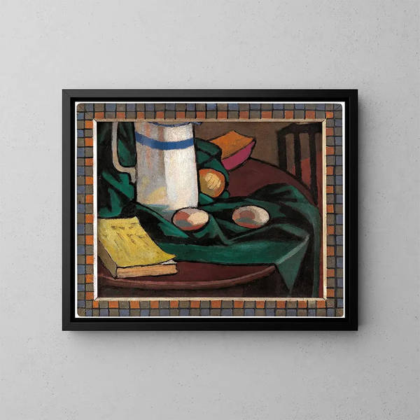 Nature morte con una brocca e delle uova - Roger Fry — quadro incorniciato alla parete