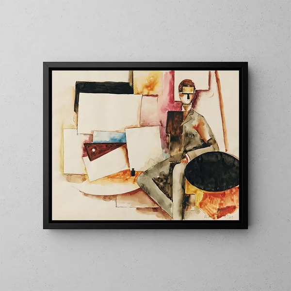 L'étude pour l'homme assis - Roger de La Fresnaye — gerahmtes Bild an der Wand