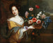 Eine junge Frau mit einem Blumenkorb - Schule von Rom — Ansicht des Kunstwerks
