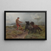 Ein Ghillie und zwei Shetland-Ponys in einer nebligen Landschaft - Rosa Bonheur — gerahmtes Bild an der Wand