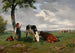 Bergère e due mucche in un prato - Rosa Bonheur — vista dell’opera