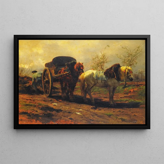 Rosa Bonheur - Two horses for a cart.webp