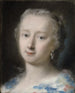 Giovane donna con fiori nei capelli - Rosalba Carriera — vista dell’opera