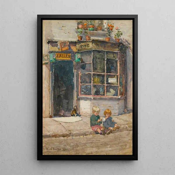 the Shoemakers' Workshop at Lancelot Place, Knightsbridge - Rose Barton — framed artwork on a wall