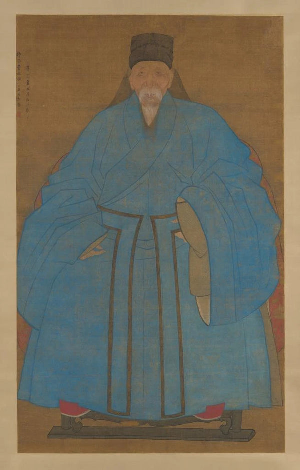 Portrait painting of the artist Yizhai's great-great-uncle at the age of eighty-five - Ruan Zude — framed artwork on a wall