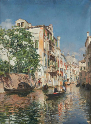 Rubens Santoro - A Venetian Canal with Saint Marks Basilica in the Distance.webp