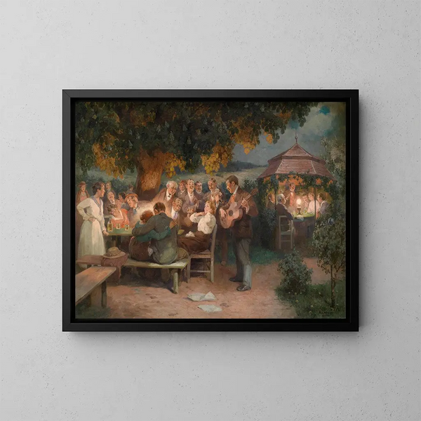 Am Heurigen - Rudolf Alfred Höger — gerahmtes Bild an der Wand