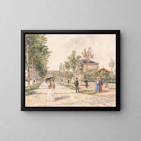 Promenade dominicale au Stubenring - Rudolf Bernt — gerahmtes Bild an der Wand